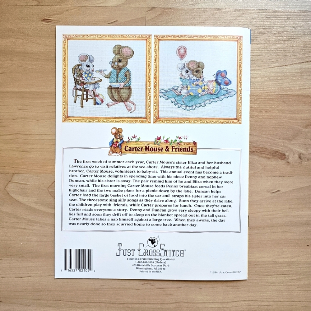 Leaflet Cross Stitch Just Cross Stitch Carter Mouse "Nursery Tails" - Picture 2 of 2